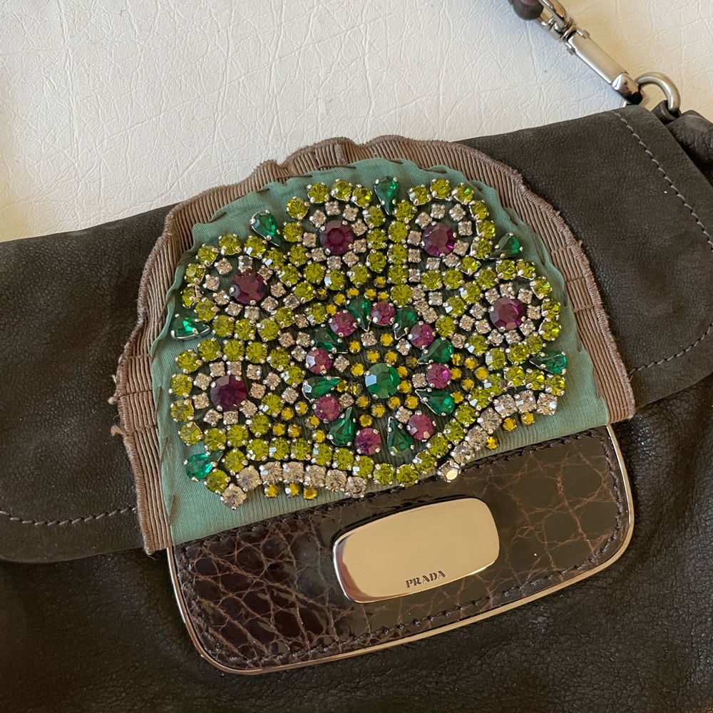 PRADA shoulder bag with beaded detail. - Picture 2 of 16